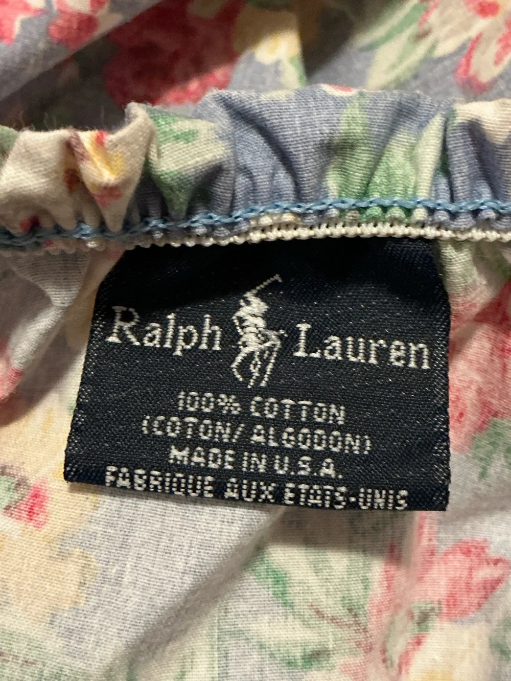 Vintage Ralph Lauren king sized fitted sheet Hope floral multi